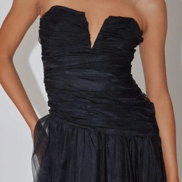 SELFIE LESLIE NWT SAINTS SECRETS DAPHNIE DROP WAIST TULLE MIDI DRESS - Picture 5 of 7